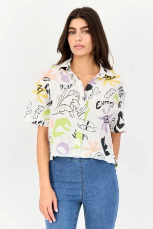 Bershka Women’s Multicolor Shirt Kenya – Casual Cotton Spread Collar Top | Trolii