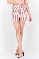 Bershka Women Stripe Mini Skirt, Cream