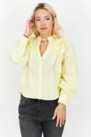 Nobody's Child Women Tie Neck Long Sleeve Plain Blouse Yellow Kenya | Troliimart