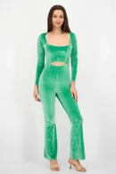 The Frolic Women Solid Long Sleeve Jumpsuits, Green