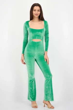 The Frolic Women Solid Long Sleeve Jumpsuits, Green