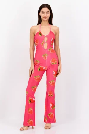vintage supply women printed jumpsuit pink kenya. Premium quality, stylish design. Shop now for fast delivery in Kenya.