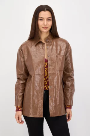 4th Reckless Women Plain Motorcycle Jacket, Brown