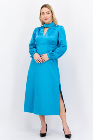 River Island Women Solid Midi Dress - Teal Blue