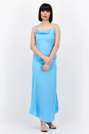 AX Paris Women Solid Casual Maxi Dress, Blue