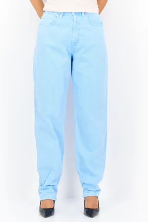Asos Design Women Regular Fit Plain No-Stretchable Denim Jeans, Blue