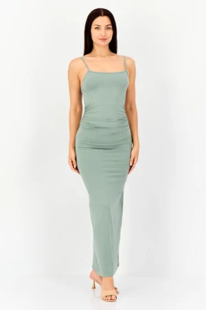 Bebe Women Solid Maxi Dress – Sage Green