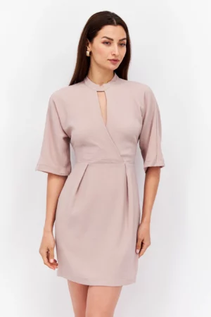 Closet London Women Plain Mini Dress, Light Pink