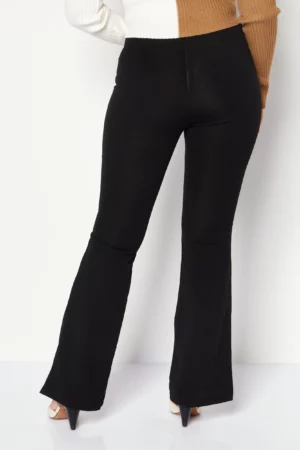 Missy Empire Women Regular Fit Solid Flare Pants, Black