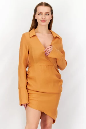 NA-KD Women Solid Mini Dress – Orange