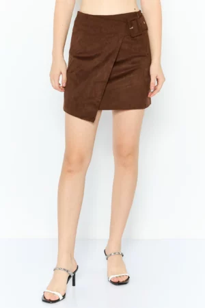 Only Women Plain Mini Skirt, Brown