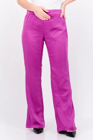 Only Women Regular Fit Solid Straight Leg Pants, Purple