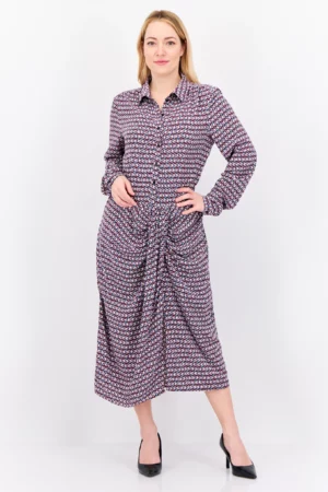 Promod Women Allover Printed Midi Dress, Multicolor