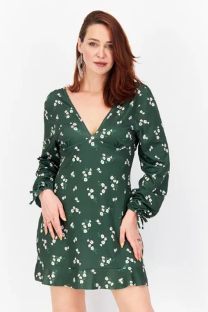 River Island Women Floral Print Mini Dress – Green