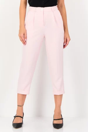 Selected Women Regular Fit Solid Capri Pant, Cradle Pink